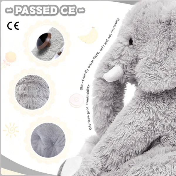 20'' Gray Elephant Stuffed Animal Soft Stuffed - Image 3