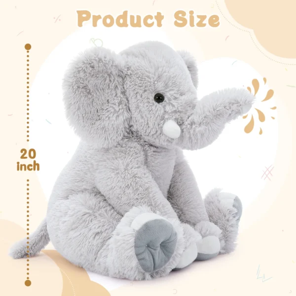 20'' Gray Elephant Stuffed Animal Soft Stuffed - Image 2