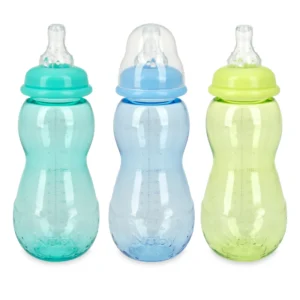 Non-Drip Standard Neck Baby Bottle, 10 fl oz, 3 Count Multicolor Bottles