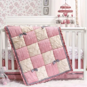 Bella Crib Bedding Set for Baby Girls, 3 Piece Nursery Set